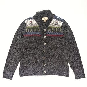 Woolrich Grey Skier Cardigan Sweater